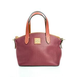 Dooney & Bourke Bag Pebbled Leather Mini Satchel Burgundy Zip Top Purse NWOT